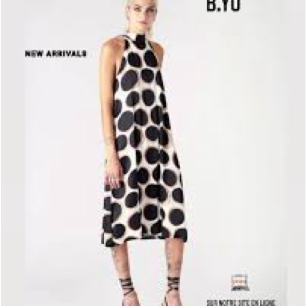 B.yu Black and White Polka Dot Dress